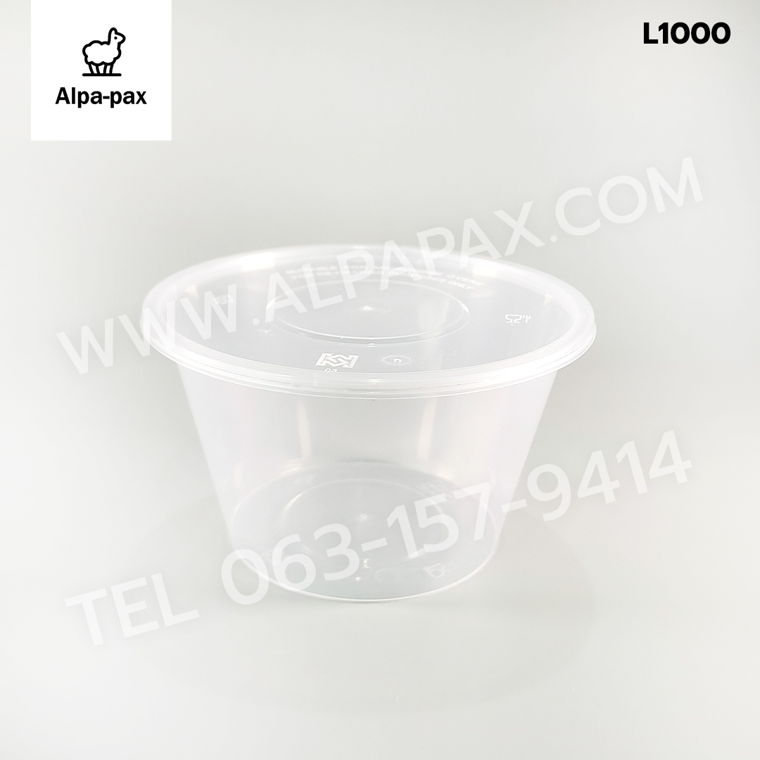 ถ้วยอาหารพลาสติก+ฝา 1000ml. (ลัง 300ใบ) กล่องไมโครเวฟ กล่องข้าว กล่องอาหาร กล่องใส่อาหาร