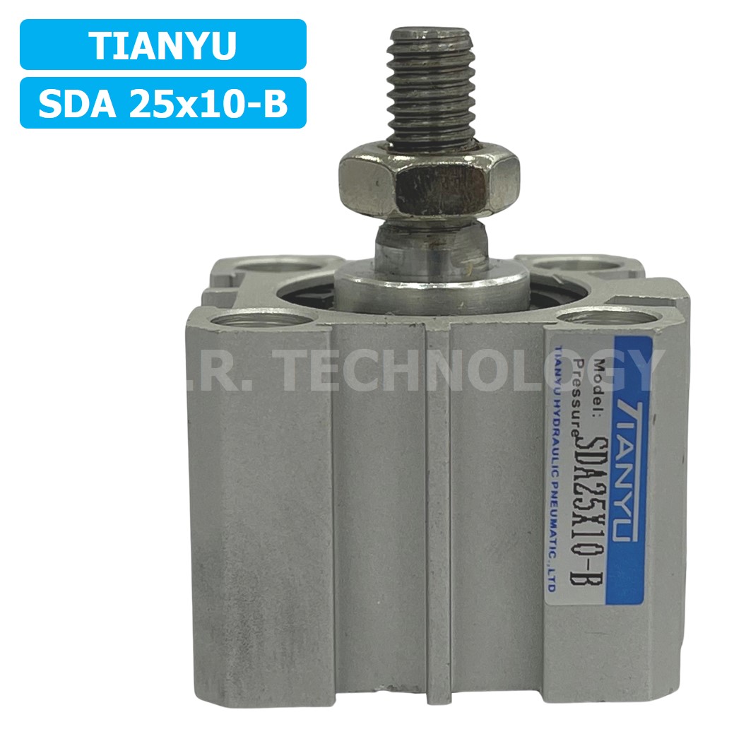 (1ชิ้น) SDA 25x10-B กระบอกลมคอมแพค กระบอกลม รุ่นคอมแพค Compact Air Cylinder SDA Series เกลียวตัวผู้ Male Thread