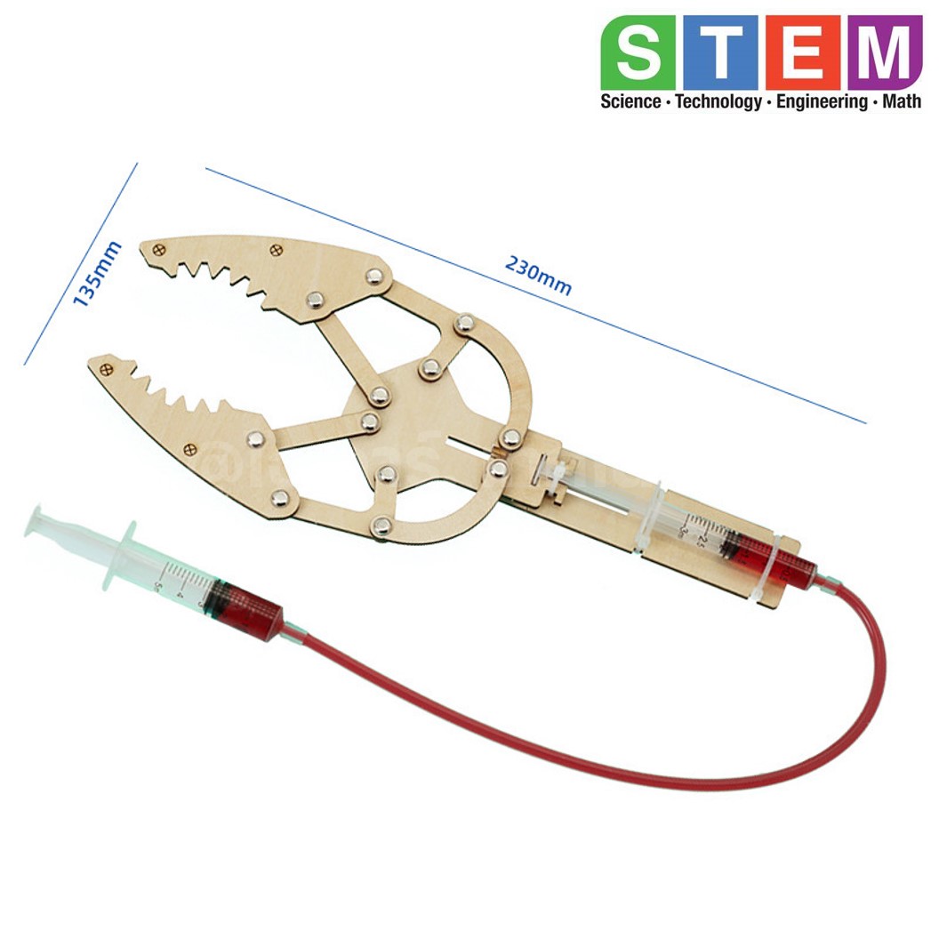 T-M59 ชุดประกอบไม้ มือจับ ไฮดรอลิก Hydraulic Manipulator Wooden Kit STEM Education ของเล่นเสริมทักษะ เสริมพัฒนาการ ชุดเรียนรู้ ชุดทดลอง แขนกล