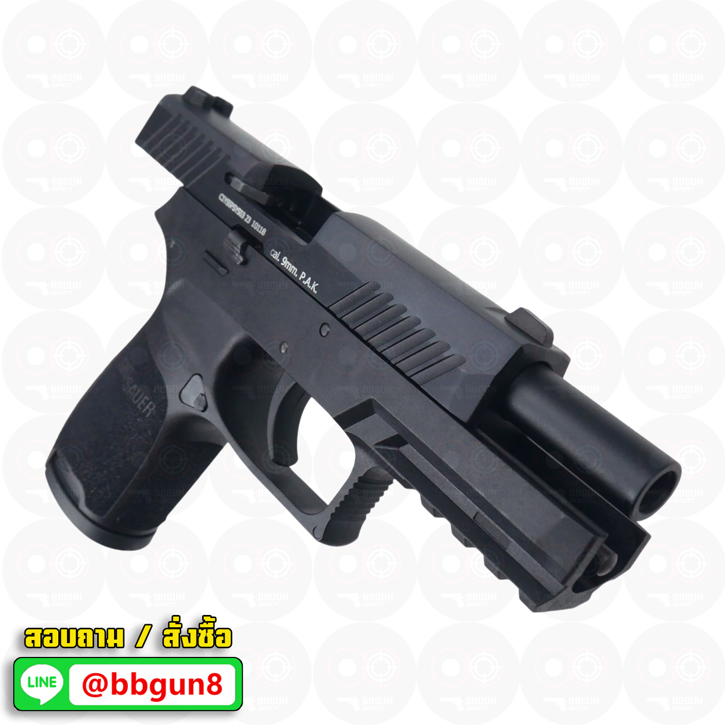 ปืนแบลงค์กัน Ceonic SIG SAUER P320 Compact 9mm. P.A.K blank gun (แถมกล่องใส่ปืน แม็กาซีน 2 อัน แส้ น้ำยาทำความสะอาด)