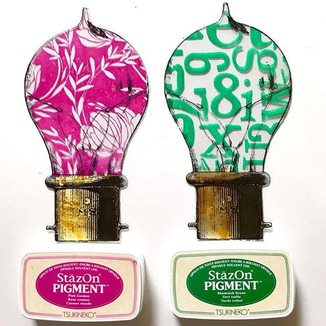 หมึกญี่ปุ่น StazOn Pigment ทึบแสง (หมึกอเนกประสงค์ ผ้า โลหะ พลาสติก ถุงแก้ว ไม้ หนัง กระดาษ) มีแบบตลับและแบบเติม 8 สี