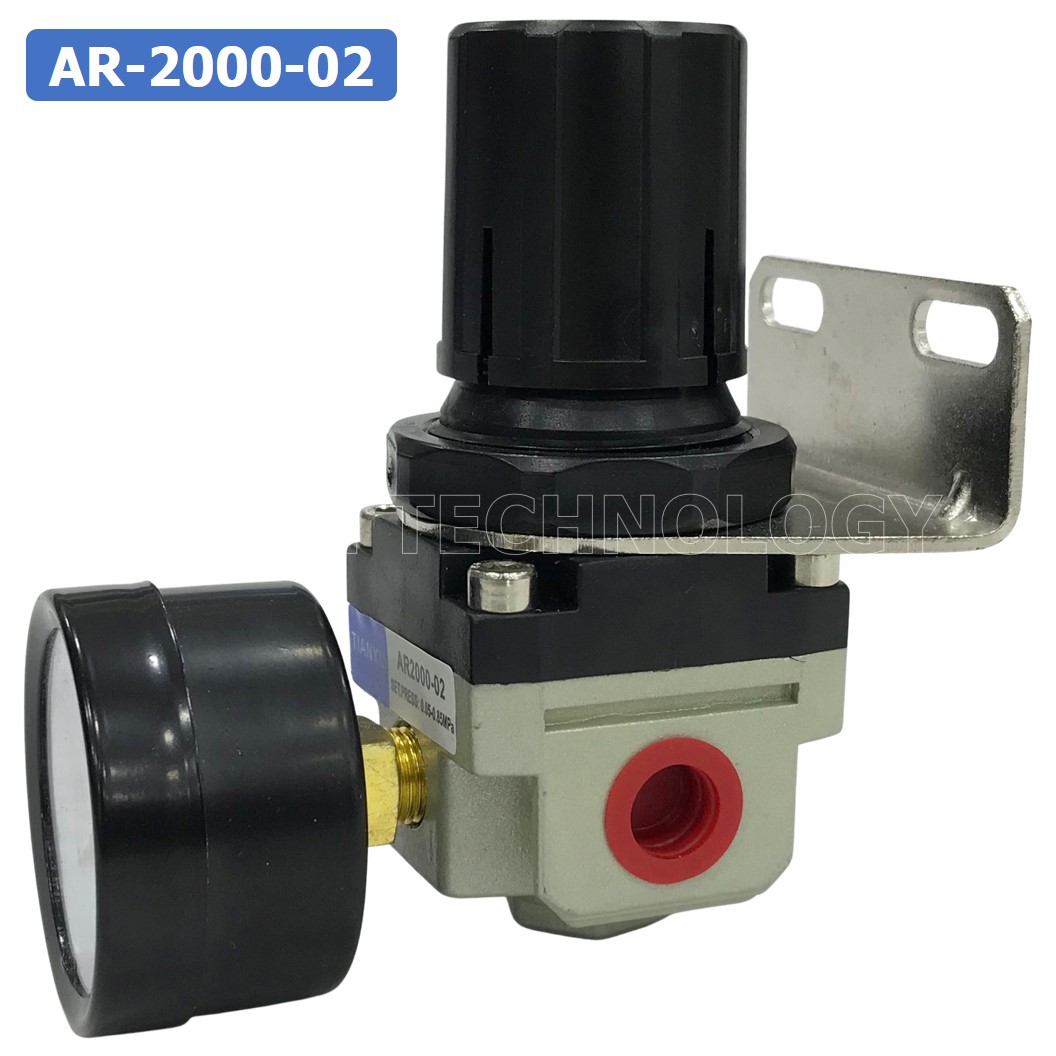 (1ชิ้น) AR-2000-02 ตัวปรับแรงดันลม ชุดปรับแรงดันลม Air Regulator Pneumatic TIANYU AR2000-02