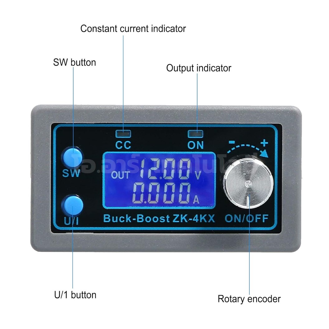 ZK-4KX โมดูลปรับ เพิ่ม-ลด แรงดันไฟฟ้า Step Up-Step Down DC Buck Boost Converter 5-30V to 0.5-30V 4A โมดูลแปลงไฟ ตัวปรับเพิ่ม-ลดแรงดันไฟ Stabilized Regulator Module