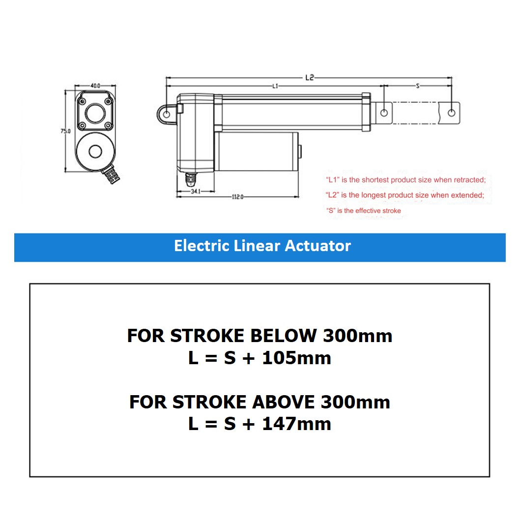 CLB-050 12VDC มอเตอร์ก้านชัก ระยะชัก 50mm 20mm/s 700N Electric Linear Actuator Low Noise เสียงรบกวนน้อย พัตเตอร์ไฟฟ้า Putter