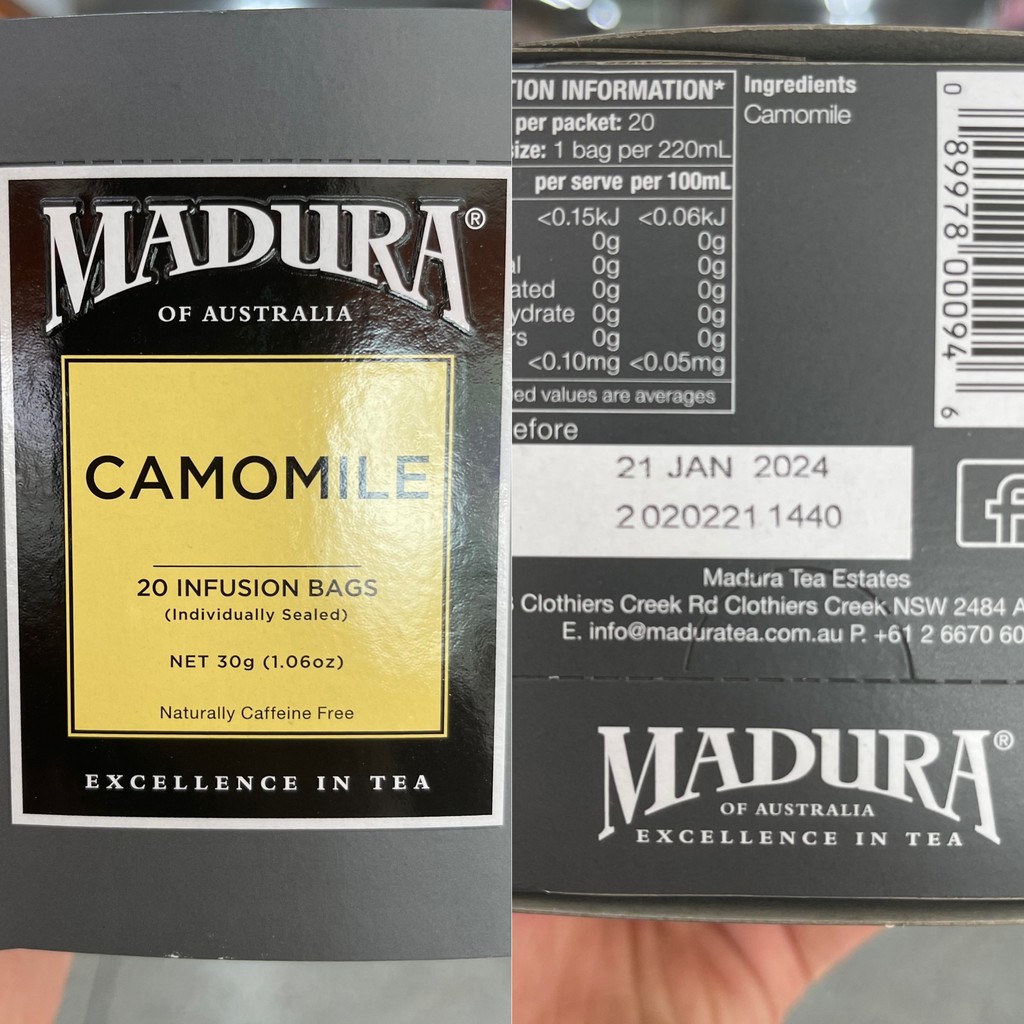 มาดูรา ชาออสเตรเลีย ใบชาชนิดซอง 20 ซอง Madura of Australia Tea 20 Tea Bags