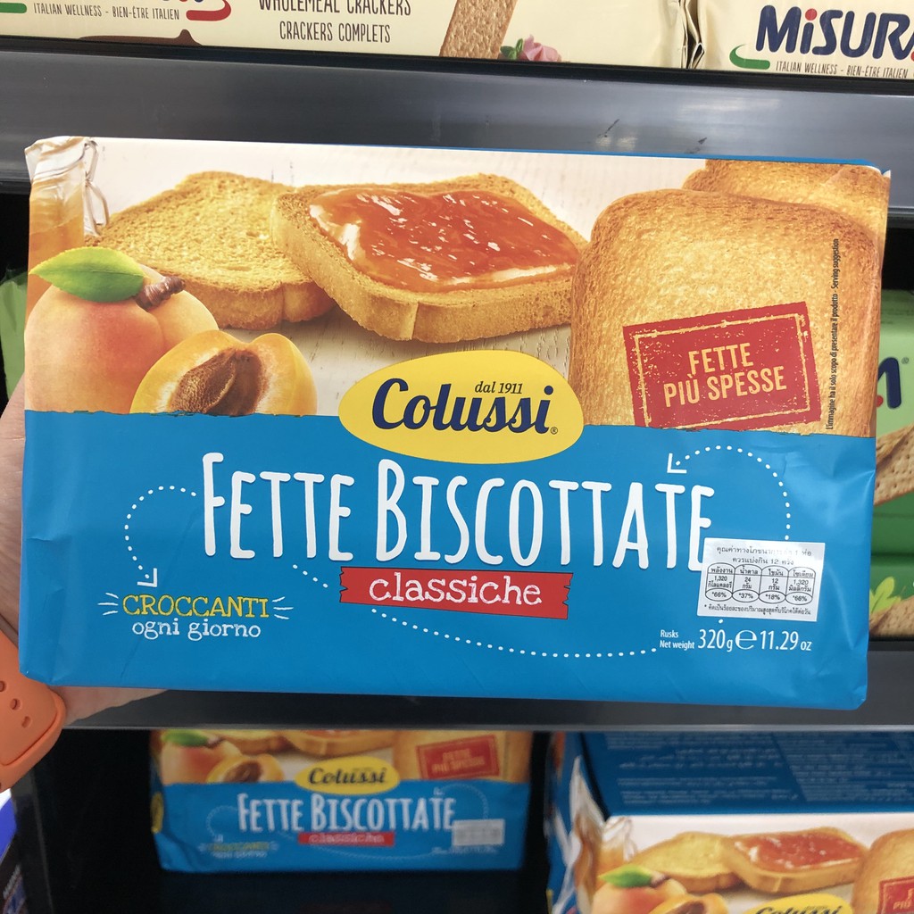 โคลุสซี่ ขนมปังกรอบ ชนิดแผ่น 320 กรัม Colussi Biscottate 320 g.