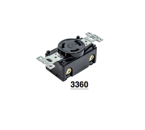 AMERICAN DENKI 3360 ปลั๊กตัวเมียฝังขาล็อก 3P(3P,3W ) 30A 600V