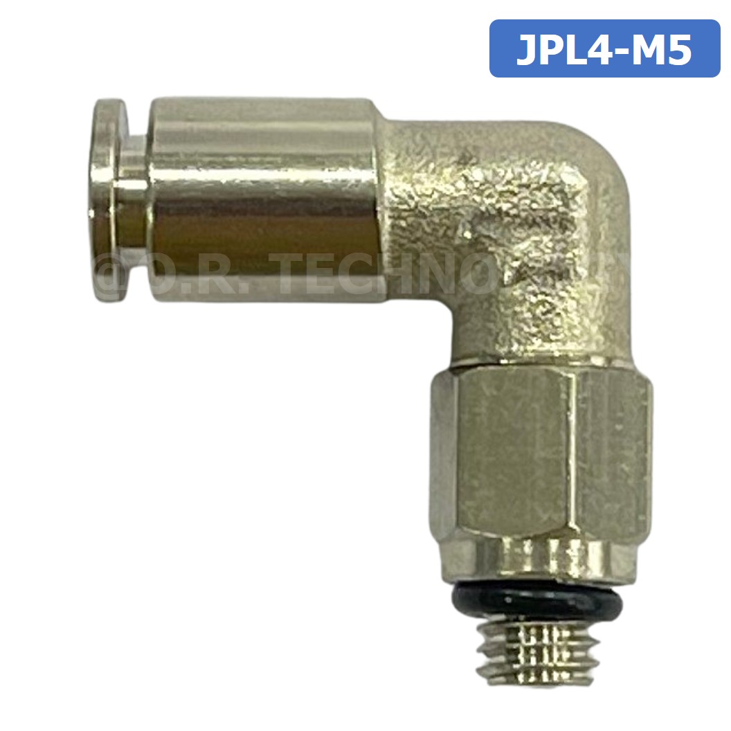 (1ชิ้น) JPL4-M5 ข้อต่อลม เกลียวนอก งอ 90° สแตนเลส STAINLESS Male Thread Elbow Pipe Quick Fittings Connector ข้อต่อลมสแตนเลส ข้องอ