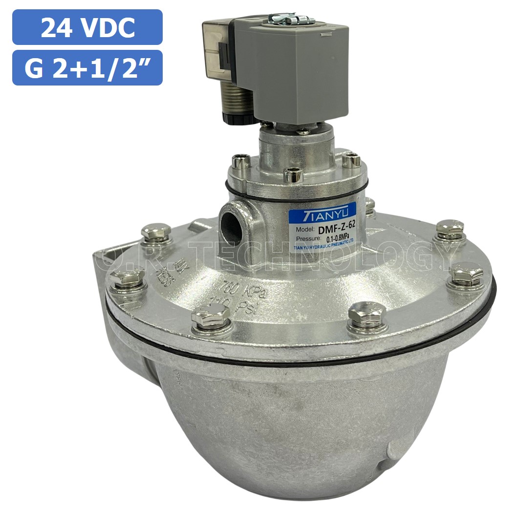 (1ชิ้น) DMF-Z-62 24VDC วาล์วพัลส์ดักฝุ่น อลูมิเนียม 2 Way Right Angle Solenoid Pulse Valve Aluminum Alloy Dust Collector