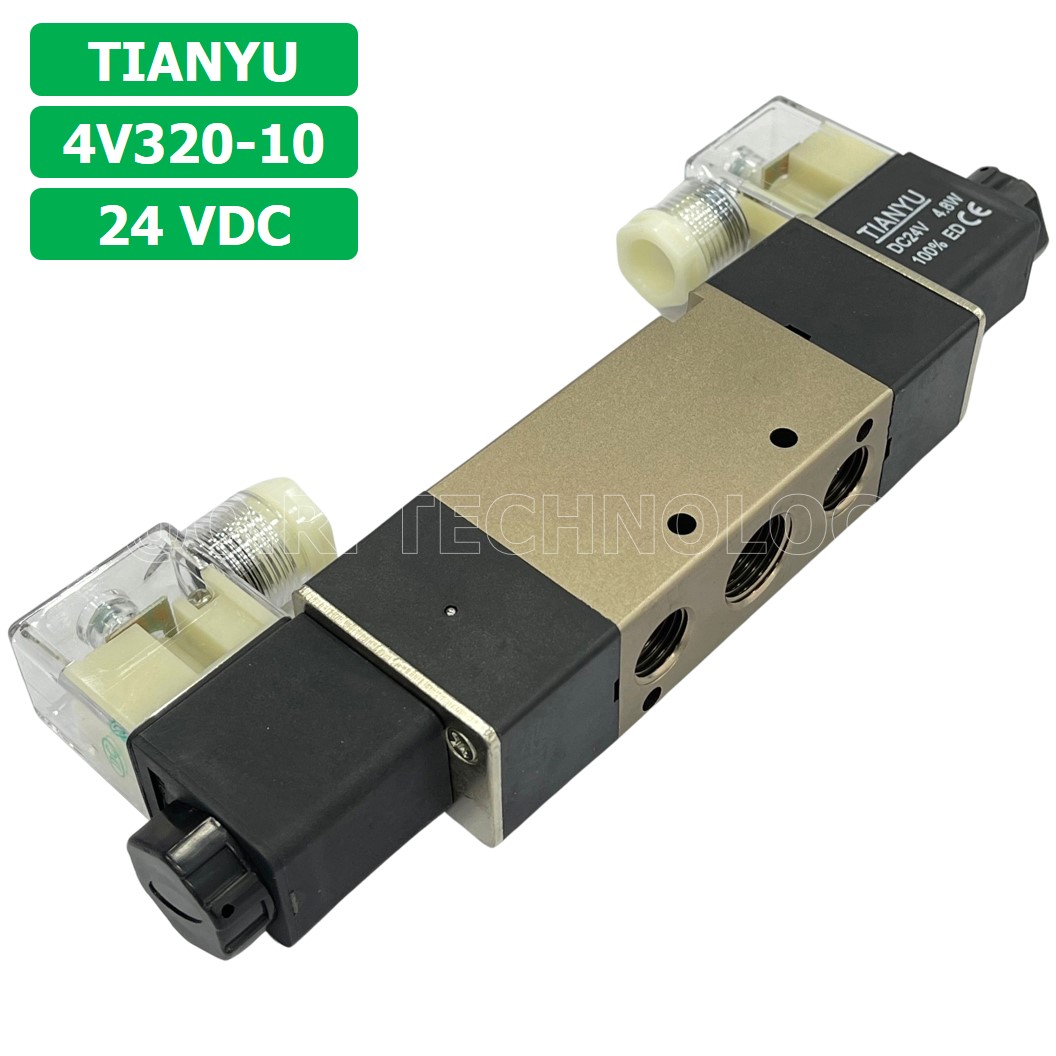 (1ชิ้น) 4V320-10 24VDC โซลินอยด์วาล์ว คอยล์ 2 ข้าง Double coil Solenoid Valve Pneumatic TIANYU โซลินอยด์วาล์วไฟฟ้า โซลินอยลม วาล์วลม กระบอกลม