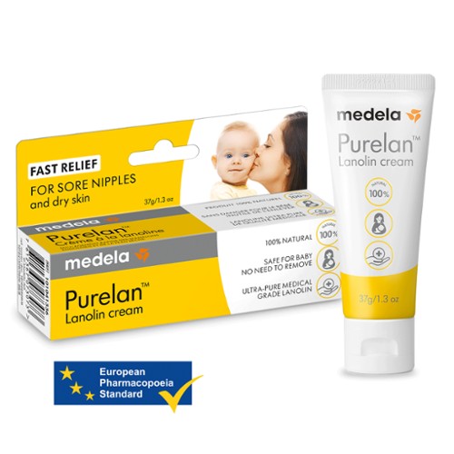 หลอดใหญ่ 37 g medela Purelan Lanolin Cream ครีมทาหัวนมแตก ลาโนลินบริสุทธิ์ บำรุงหัวนม ป้องกันและรักษาหัวนม
