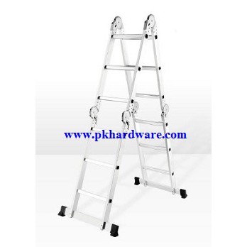 บันไดอลูมิเนียม DELI อเนกประสงค์พับได้ รุ่น DLM204 (ราคารวมแวท) บันไดพับ บันไดพับได้อลูมิเนียม