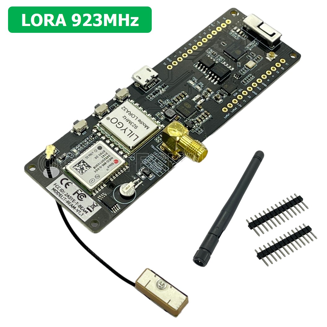 (1ชิ้น) AA717 Unsoldered TTGO T-Beam V1.1 ESP32 LORA 923MHz NEO-6M WiFi Wireless Bluetooth Module IPEX 18650 Battery Holder CP2104 Chip