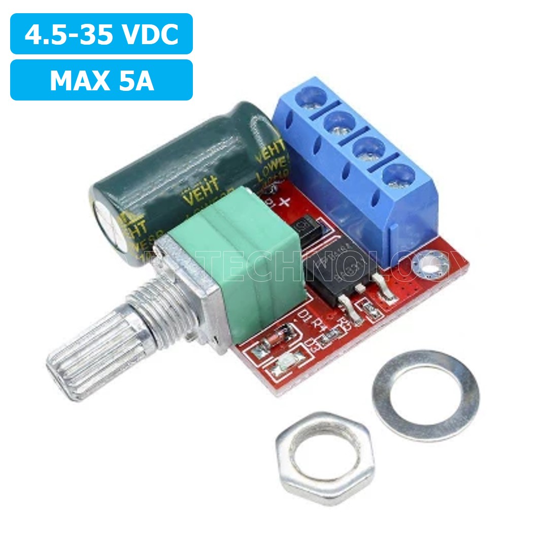 (1ชิ้น) NA486 โมดูลขับมอเตอร์ ควบคุมความเร็ว DC Motor Speed Controller PWM 4.5-35V กระแสสูงสุด 5A