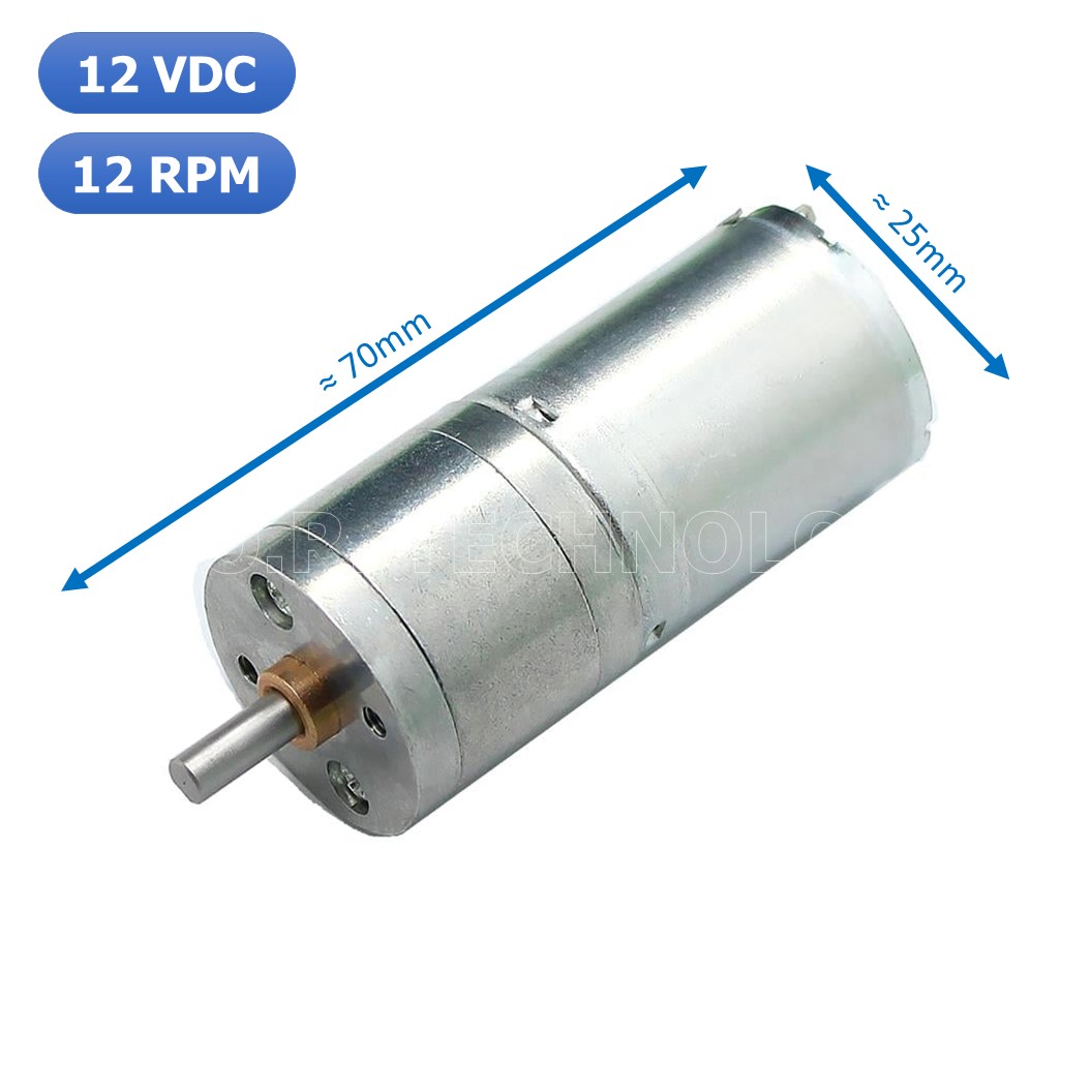 (1ชิ้น) JB353 มอเตอร์ มอเตอร์เกียร์ มอเตอร์อเนกประสงค์ 25GA-370 12VDC 12RPM DC Gear Motor (Shaft D, 4mm)