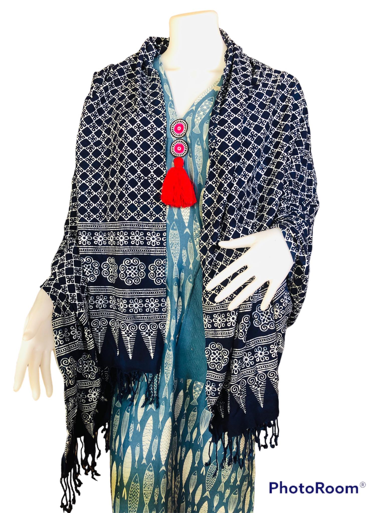 ผ้าคลุมไหล่ ผ้านิ่ม งานเขียนเทียน #ฟาร์มเห็ดบ้านหัวน้ำ