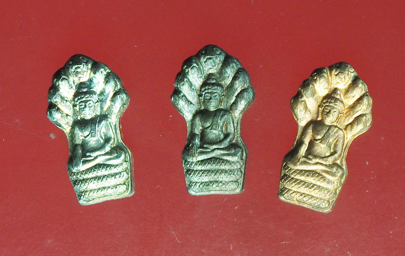 *28719 ชุดพระปรกใบมะขาม หลวงปู่เจ็ก วัดระนาม เนื้อเงิน นวะ ทองแดง สิงห์บุรี 82