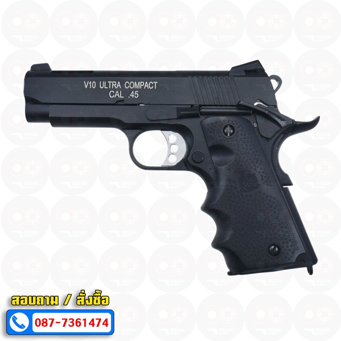 บีบีกันอัดแก๊ส Double Bell 793 BK Springfield V10 Ultra Compact 1911 สีดำ BB GUN
