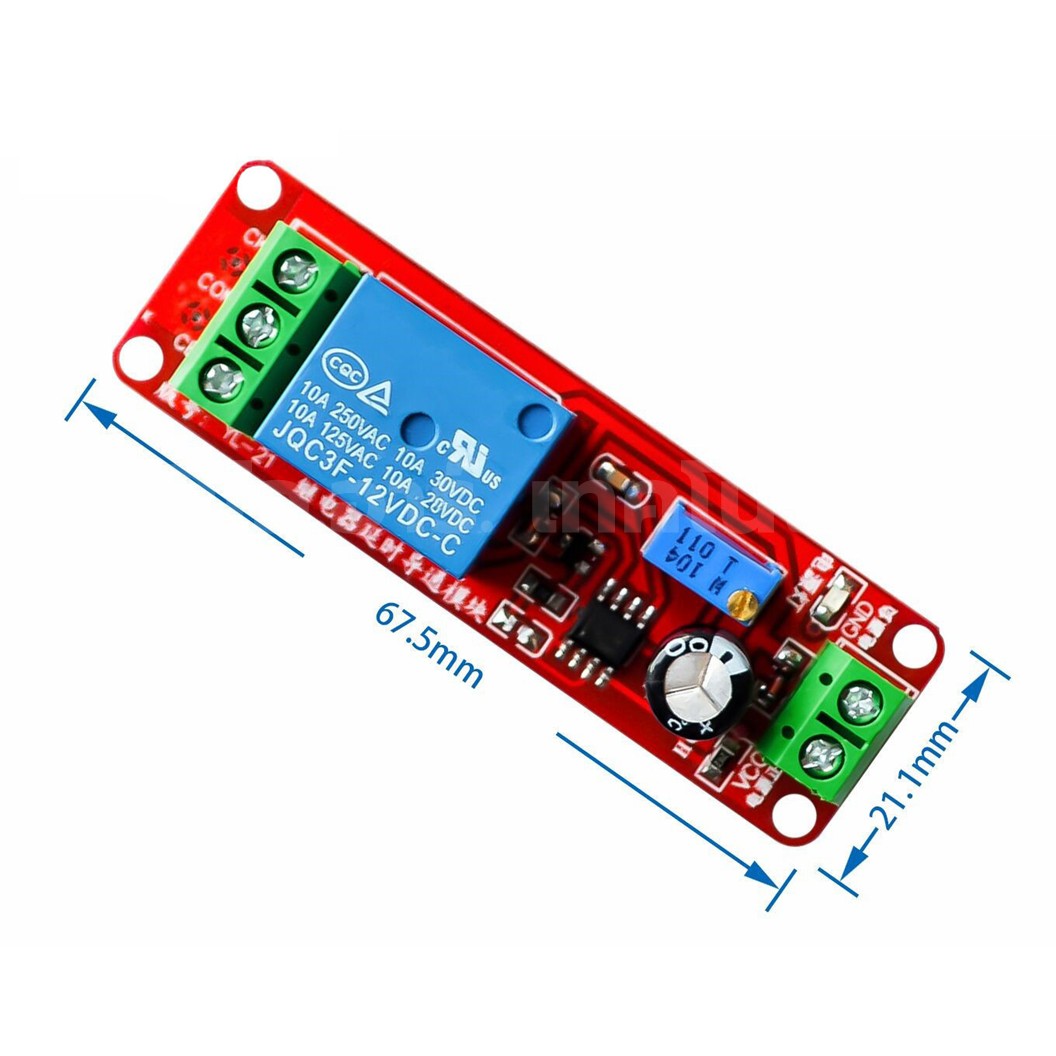 NE555 5V/12V รีเลย์ หน่วงเวลาเปิด/ปิด Delay Relay Module Time Delay Switch Delay Timer Relay 1-10s Fixed DC 5VDC/12VDC โมดูลรีเลย์หน่วงเวลา