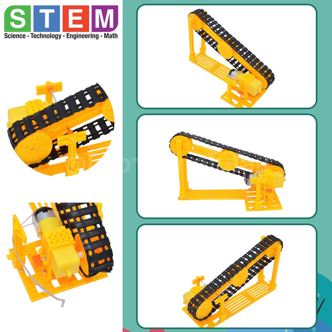 T-S20 ชุดประกอบไม้ สายพานไฟฟ้า รีโมท Remote Electric Conveyor Belt Wooden Kit STEM Education ของเล่นเสริมทักษะ เสริมพัฒนาการ ชุดเรียนรู้ ชุดทดลอง สายพานลำเลียง