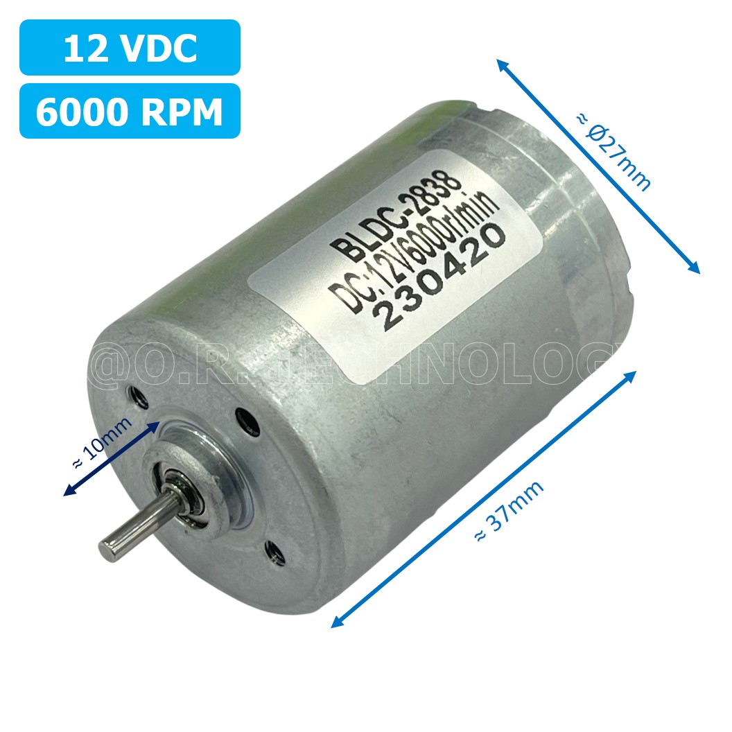 (1ชิ้น) BLDC-2838 มอเตอร์ไร้แปรงถ่าน มอเตอร์ 12VDC 6000RPM Brushless Motor DC Zhengke