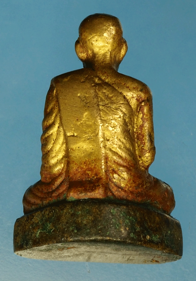 *27878 รูปหล่อโบราณ หลวงพ่อแป้น วัดกระทุ่มปี่ สิงห์บุรี เนื้อทองเหลือง 82