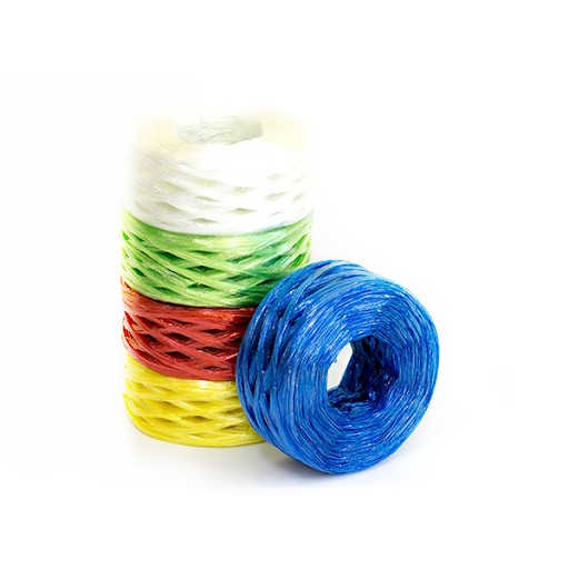 เชือกฟางม้วนใหญ่ คละสี นน. 2 ขีด/ ม้วน ขายยกแพ็ค(ราคารวมแวท) แพ็คละ 6 ม้วน ปอฟาง เชือกพลาสติก {รหัสสินค้า2401936802}