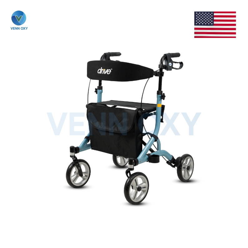 Rollator Nitro SL วอล์คเกอร์ 4 ล้อ อุปกรณ์ช่วยพยุงเดิน สำหรับคนน้ำหนักตัวเยอะ ยี่ห้อ Devilbiss (USA)