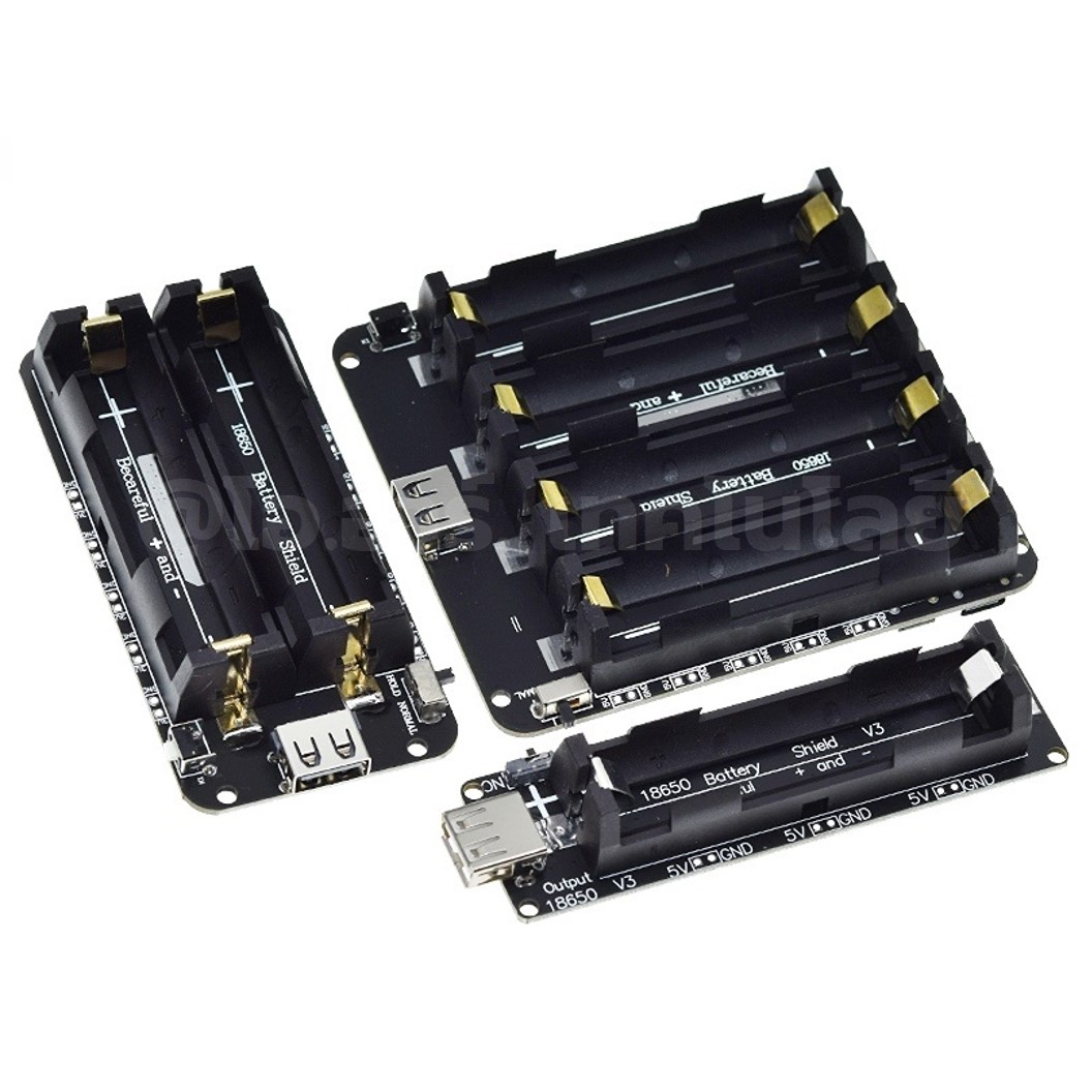 NA694 โมดูลชาร์จแบตเตอรี่ 18650 แบบ 2 ก้อน พร้อมช่อง USB 2x18650 Lithium Battery Shield Power Expansion Board