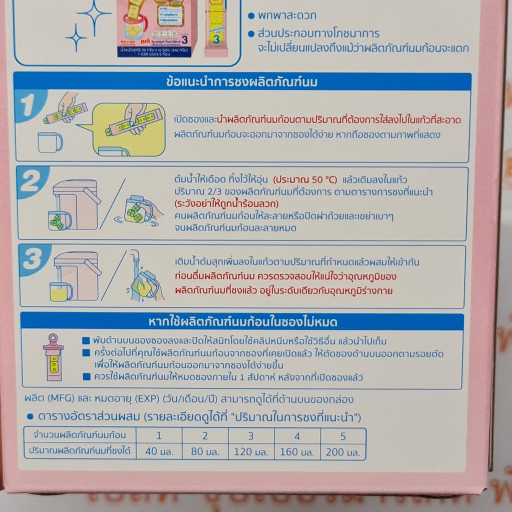 เมจิ จียู ฟอร์มูล่า โกลด์ อีซี่คิวบ์ นมละลายน้ำชนิดก้อน 10 ก้อน Meiji GU Formula Gold EZCube 10 Cubes