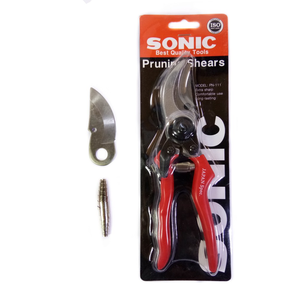 กรรไกรตัดกิ่งไม้ SONIC 8" (รุ่นแถมสปริงและใบมีด)(ราคารวมแวท)กรรไกรตัดกิ่งไม้ด้ามสั้น กรรไกรตัดแต่งกิ่ง {0700206501}