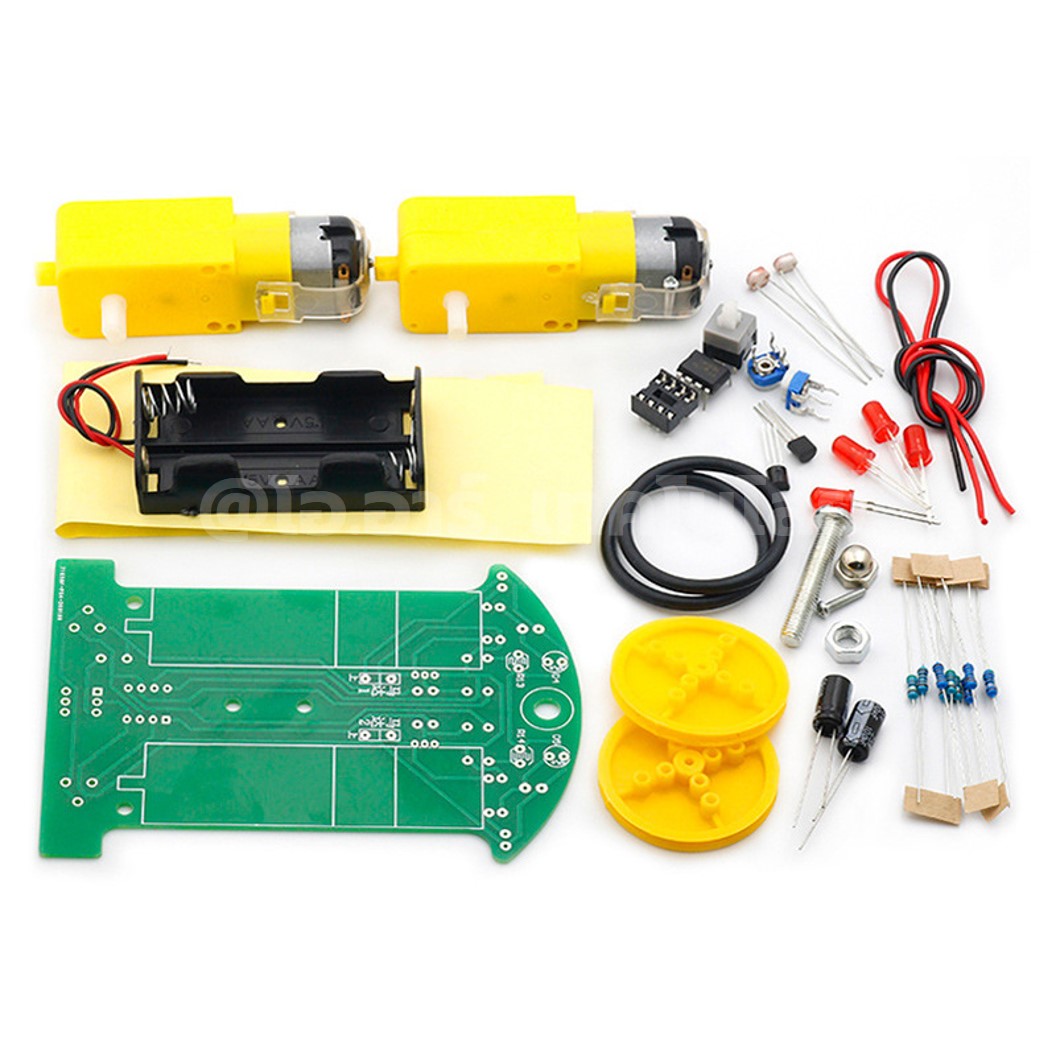 AD090 รถวิ่งตามเส้น ชุดวงจรรถวิ่งตามเส้นสีดำ DIY D2-1 Intelligent tracing car kit tracking line