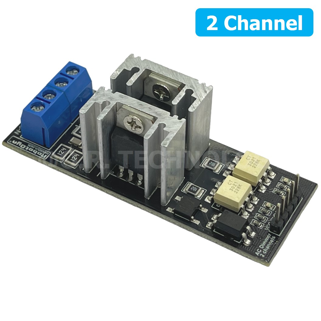 (1ชิ้น) AA634 โมดูลหรี่ไฟ 2 ช่อง AC Dimmer Module PWM control 2 Channel 220VAC 10A โมดูลขับมอเตอร์ สำหรับ Arduino