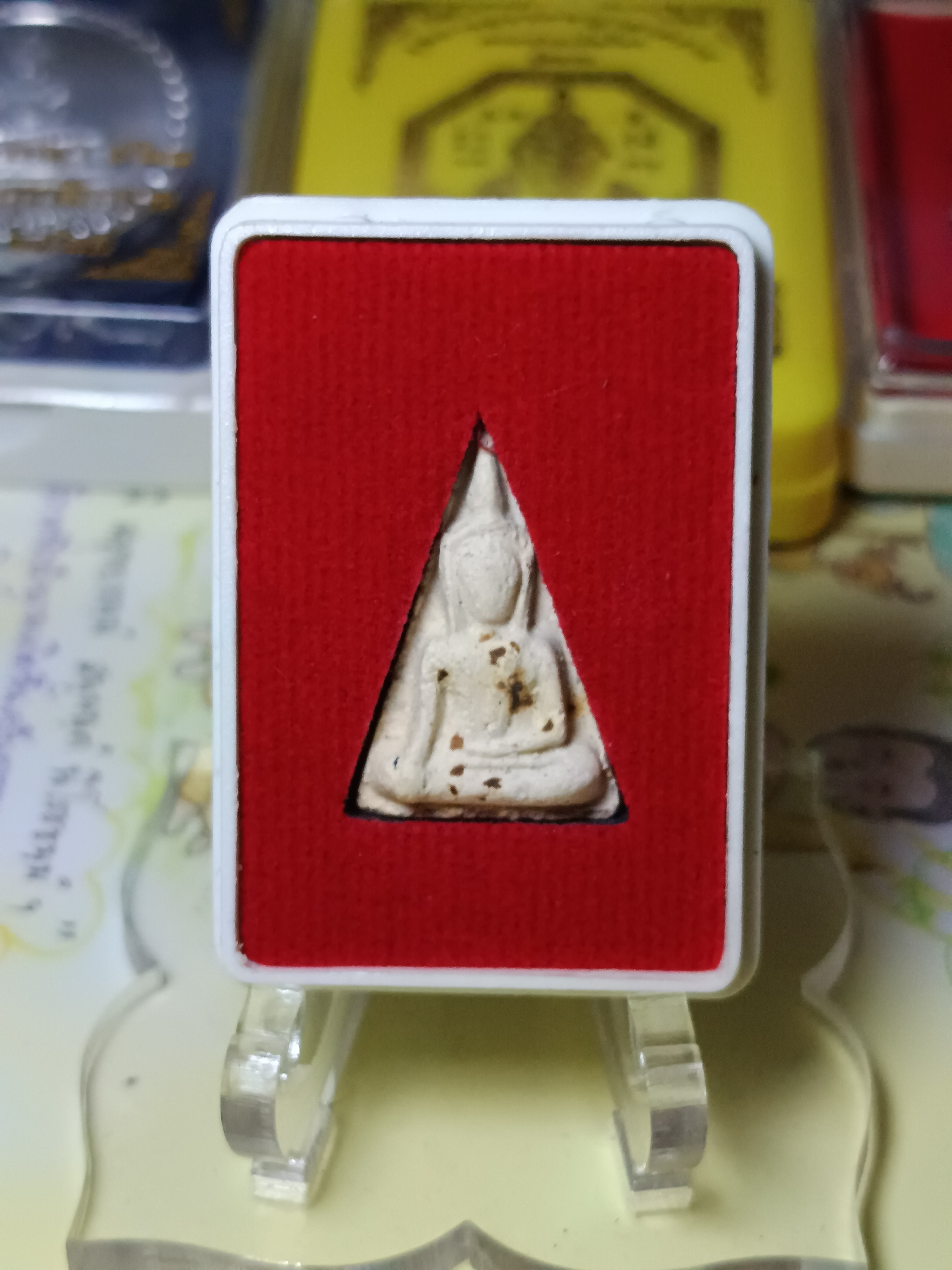 พระนางพญาผสมไม้ช่อฟ้าวัดระฆัง วัดเจ้าอาม พ.ศ.2535