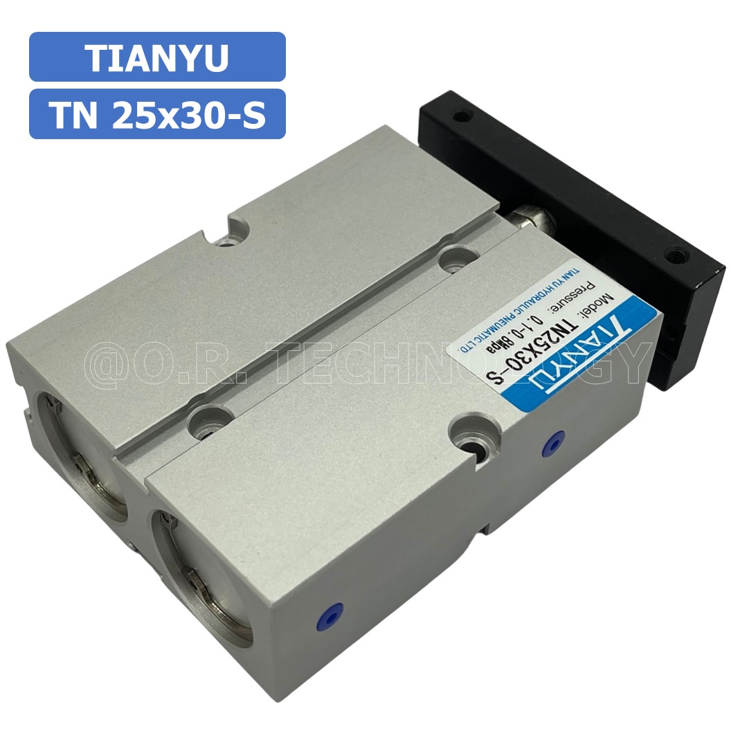 TN25 กระบอกลม แบบแกนคู่ กระบอกลมคอมแพ็ค 2 แกน Twin-Rod Cylinder compact Double-shaft Air Pneumatic (Bore25 x Stroke10-70)