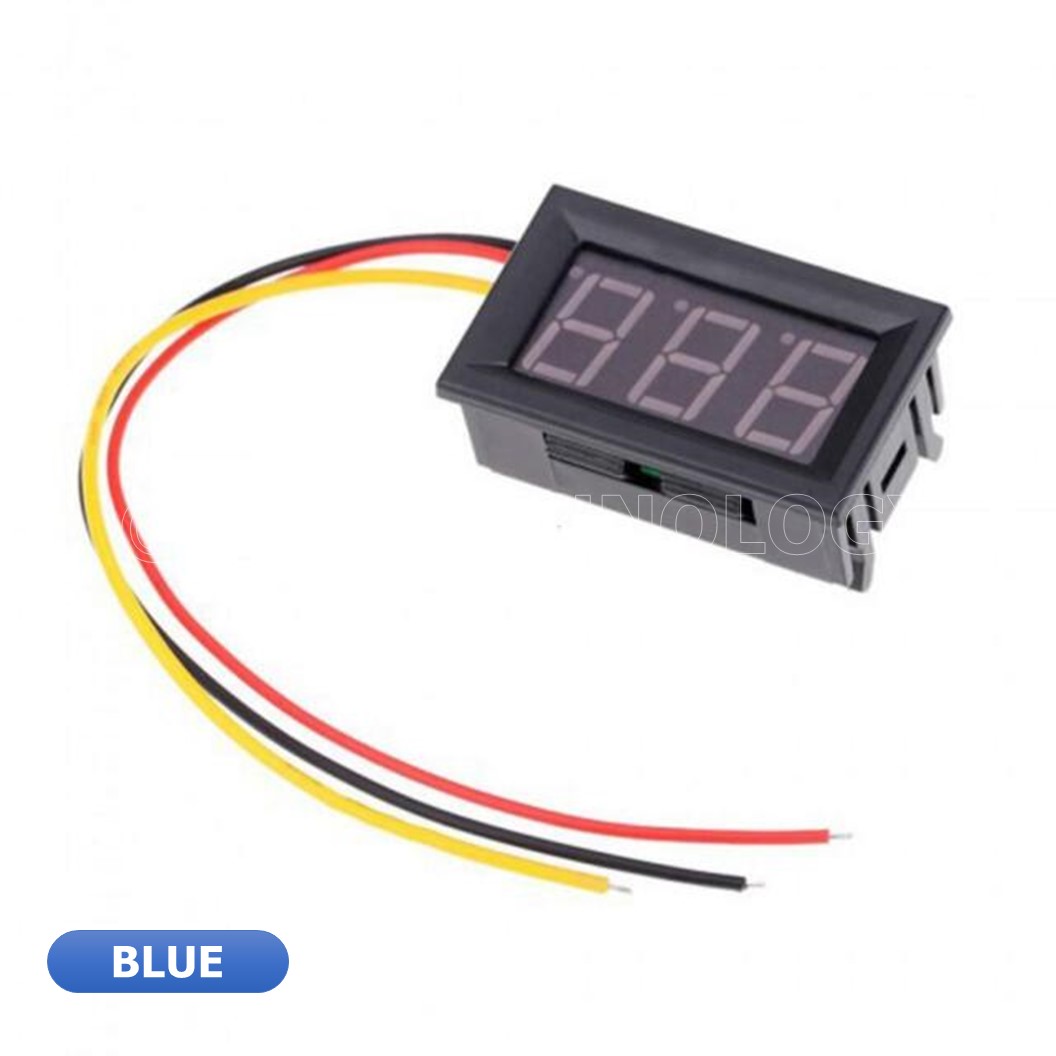 (1ชิ้น) NC069 จอแสดงผล โวลต์มิเตอร์ 3 สาย สีน้ำเงิน ขนาด 0.56นิ้ว 0-100V 3-Wire DC Voltmeter Blue