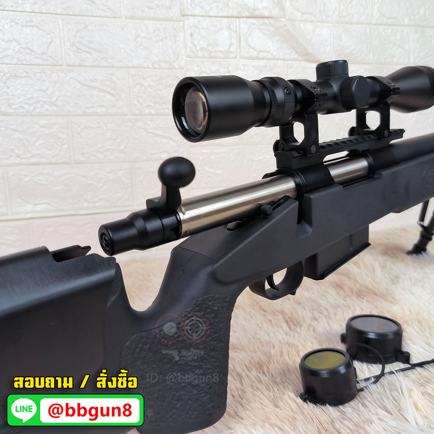 CYMA CM.700A M40A5 สีดำ สไนเปอร์ บีบีกัน (พร้อมอุปกรณ์ กล้องสโคป ขาทราย สปีดโหลดเดอร์ แส้ทำความสะอาด กระสุน)