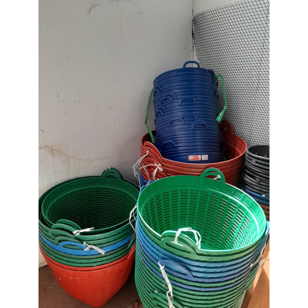 เข่งพลาสติก ปากกว้าง 42cm-67cm (ราคารวมแวท) เข่งผลไม้ เข่งกลม เข่งใส่ทุเรียน เข่งทุเรียน ตะกร้าทุเรียน ตะกร้ากลม