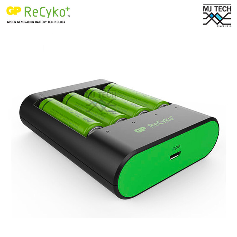 แท่นชาร์จ GP USB RAPID CHARGER U421 พร้อมถ่านชาร์จ GP ReCyko+ ขนาด AA 2700mAh (4 ก้อน) รุ่น GPRHOU421053 (ชาร์จเร็ว)
