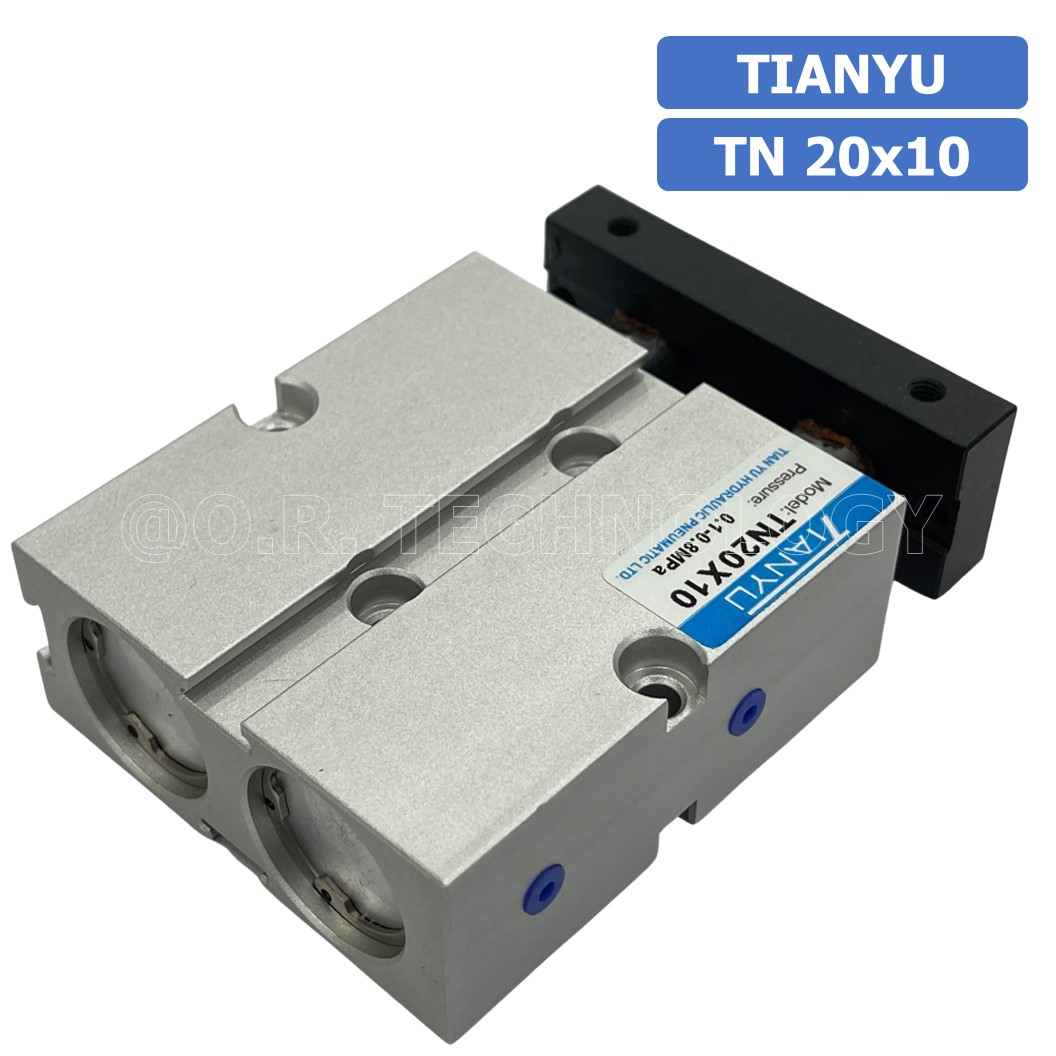 TN20 กระบอกลม แบบแกนคู่ กระบอกลมคอมแพ็ค 2 แกน Twin-Rod Cylinder compact Double-shaft Air Pneumatic (Bore20 x Stroke10-70)