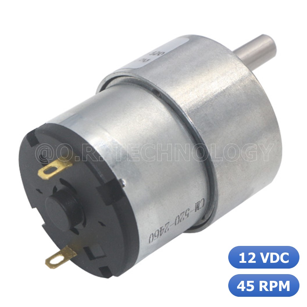 (1ชิ้น) JB018 มอเตอร์เกียร์ 12VDC 45RPM มอเตอร์ มอเตอร์อเนกประสงค์ JGB37-520 JGB-520 Motor gear (แกนขนาด 6mm, Shaft D)