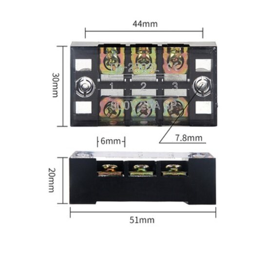 เทอร์มินอล TB-2503 25A 600V TERMINAL ใช้สำหรับต่อสายไฟหรือจุดต่อสายไฟ แพ็ค 4 ชิ้น และ 5 ชิ้น