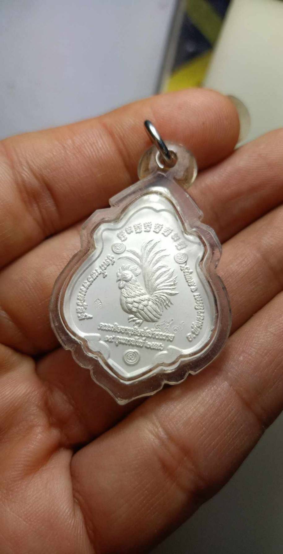 เหรียญปาดตาล หลวงปู่สรวง เนื้อเงินลงยา วัดถ้ำพรหมสวัสดิ์ จ.ลพบุรี ปี 2556 (SKU-06934)