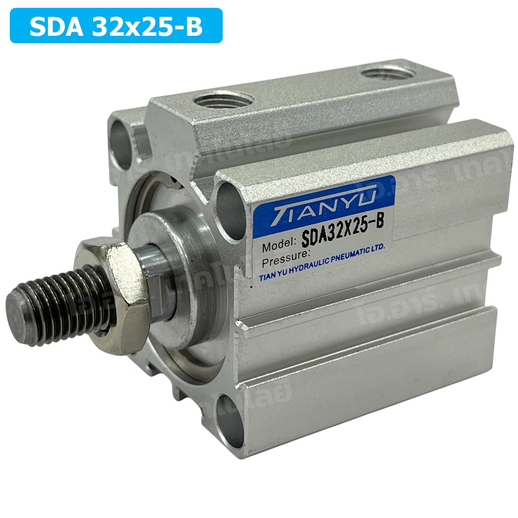 SDA 32x25-B กระบอกลมคอมแพค กระบอกลม รุ่นคอมแพค Compact Air Cylinder SDA Series เกลียวตัวผู้ Male Thread