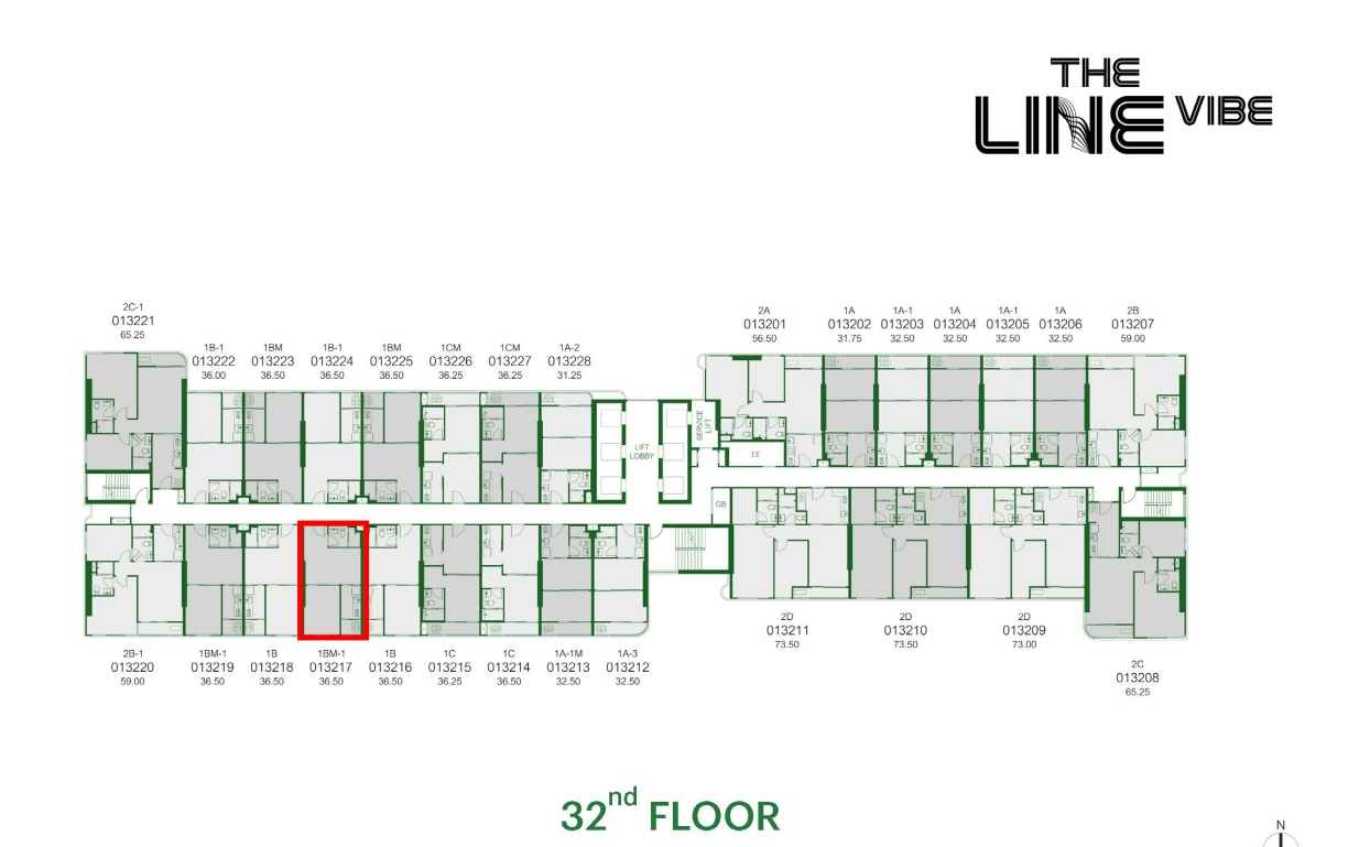 ขายดาวน์ โครงการ The Line Vibe ห้องวิวเทพไม่บล๊อค วิวเมืองสวยๆ ขายถูกมาก ชั้น 32 ขนาด 36.5ตรม. (1BM-1) ทิศใต้ วิวไม่บล๊อค