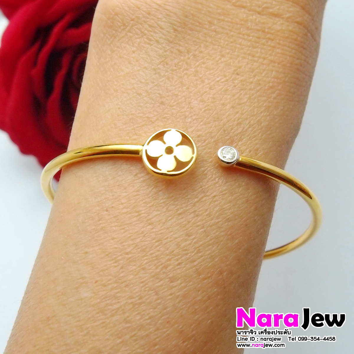 กำไล ประดับเพชรแท้ ทองคำแท้ 9K งานใหม่ ราคาเบาหวิว