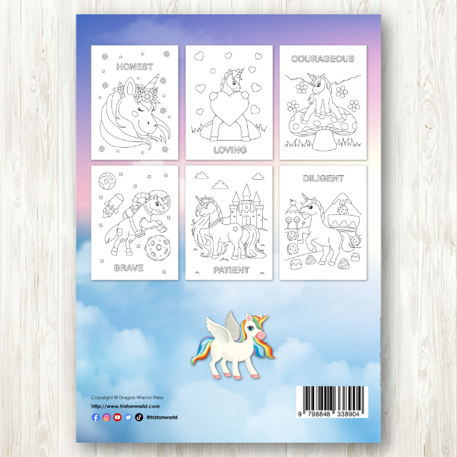 สมุดระบายสียูนิคอร์น Unicorn Coloring Book พร้อมคำพูดบวก