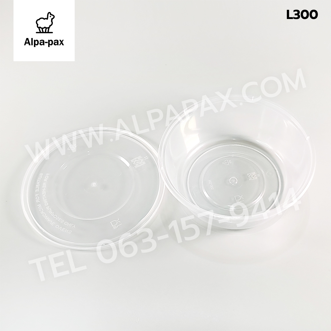 ถ้วยอาหารพลาสติก+ฝา 300ml. (ลัง 450ใบ) กล่องไมโครเวฟ กล่องข้าว กล่องอาหาร กล่องใส่อาหาร