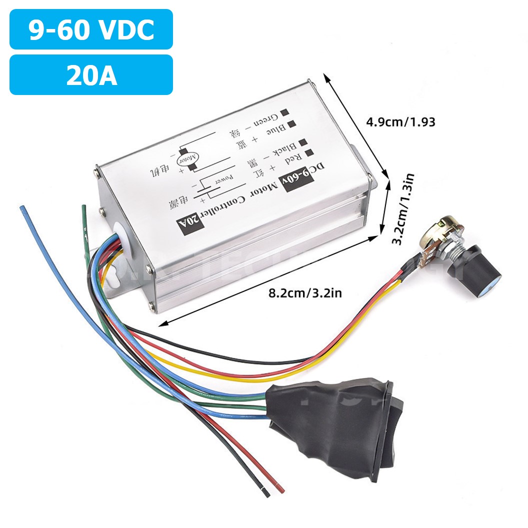 (1ชิ้น) NA449 โมดูลขับมอเตอร์ ควบคุมความเร็ว DC Motor Speed Controller PWM 9-60V กระแสสูงสุด 20A