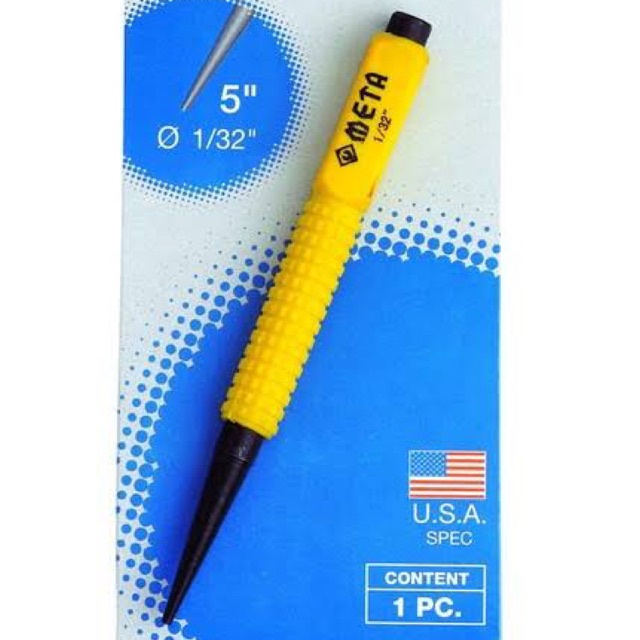 เหล็กส่งตะปู META ด้ามหุ้มยาง (ราคารวมแวท) เหล็กส่ง ตอกนำศูนย์ {รหัสสินค้า0506205101}